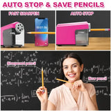 6-Hole Electric Pencil Sharpener Heavy Duty for 6-11mm Pencils 2 Pack