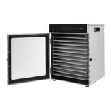 Commercial 650W 12-Tray Food Dehydrator w/ Touchscreen & LED - Stainless Steel