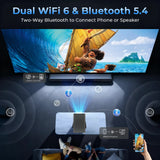LynCast Outdoor Projector with WIFI 6 and Bluetooth 5.4, 1080P, 8K Support