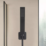 Matte Black Hand Held Shower Head With Wall Connector