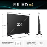 Hisense 32' Class A4 Series FHD 1080p Smart Fire TV (32A4NF, 2025 Model)