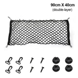 Car Trunk Organizer Holder 90x40/110x50cm Hanging Nets Pocket Cargo Luggage Nylon Elastic Mesh Storage Bag Interior Accessories