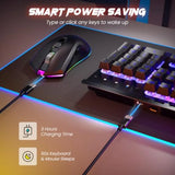 Wireless Gaming Keyboard and Mouse Combo, Metal Panel, 7 Color Backlits