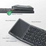 Foldable Keyboard Russian with Touchpad Portable Mini Bluetooth Wireless Folding Keyboard
