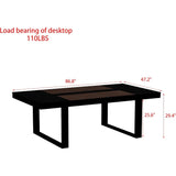 86.6" W Dining Table for 8-10 People, Versatile Modern Wooden Dinner Table Kitchen Table for Dining Room Conference Room