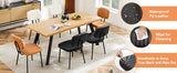 JHK Faux Leather Modern Dining Chairs Set of 2 Ergonomic Lumbar Support Foam Sponge Cushion Seat and Metal