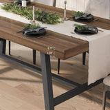 Rustic 63 Metal Frame Dining Table for 4-6, Seats Regular Counter or Dinner