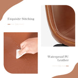 JHK 2 Pack Pu Leather Counter Height High Chair For Home and Office Comfortable Sponge Cushion Outdoor and