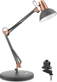 Adjustable Metal Desk Lamp with Clamp, Flexible Gooseneck, On/Off Switch