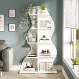 Tribesigns Corner Shelf, Modern 5-Tier Wall Corner Bookshelf, Stylish