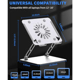 Laptop Cooling Pad with Upgrade Low-Noise Fan and 3.0 USB Hubs Ventilated Laptop Cooler