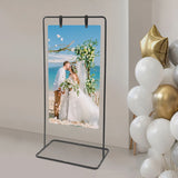 Adjustable Iron Wedding Sign Holder Stand with Leather Buckles, Heavy Duty