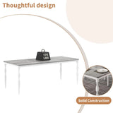 Rectangular Dining Table for 6, Farmhouse Kitchen Table, 2 m Long Wooden Dining Room Table