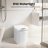 16L Smart Motion-Sensing Trash Can, Waterproof Wastebasket With Delay Close, Battery-Operated Home Bathroom Kitchen