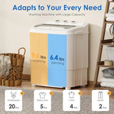 Portable Washing Machine 16lbs Compact Portable Washer 9.6lbs and Dryer(6.4lbs) Combo with Timer Knobs