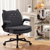 TCGBKAF Black Criss Cross Chair with Wheels&Flip-Up Arms, 25" Seat Cross Legged Office Chair with Flip-Up Back, Ergonomic Computer Desk Chair, Adjustable