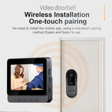2.4G WiFi HD Doorbell Camera 4.3 Inch IPS Screen Smart Door Bell Waterproof