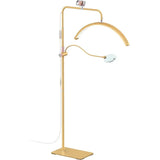 Adjustable LED Floor Lash Lamp with 4X Magnifier, Pen Holder, Dimmable