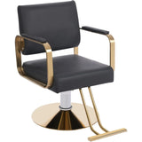 Black & Gold Barber Salon Chair 360° Rotatable Salon Chair Adjustable Lift Height Stylist Chai