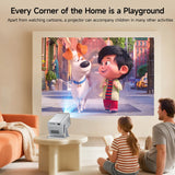 Android 14 WiFi6 BT5.4 Outdoor Video Home Theater Projector W/ 5W Speaker