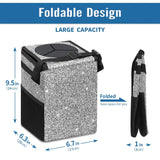 Collapsible Car Trash Bin With Lid, Leakproof Storage Bag, Mesh Side Pocket