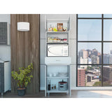 Caribe Microwave Cabinet, Four Legs, One Drawer, Double Door, One Shelf  White