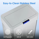 Touchless Rectangular Motion Sensor Trash Can, Brushed Stainless Steel