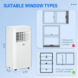 Portable Air Conditioner 8000 BTU AC Unit with Dehumidifier Fan Remote Control 24H Timer for 161Sq Ft Black