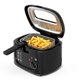 1600W Electric Deep Fryer with Adjustable Temperature Control, 84.54oz Non-Stick
