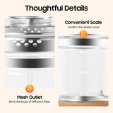 1.8L Electric Glass Tea Kettle with Infuser & Steamer Rack, 110V US Plug 18-in-1 Smart Tea Maker