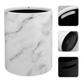 Marble Design Small Trash Can, Plastic Round Trash Can Bathroom Wastebasket Garbage Can Office