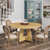 Tribesigns Round Dining Table for 4, 47 Inch Farmhouse Kitchen Table Small Dinner Table