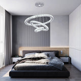 Crystal Ceiling Chandelier 3 Rings Hanging Chandelier In The Living Room