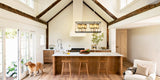 Farmhouse Chandeliers for Dining Room Gold Liner Chandelier with Fabric Shades