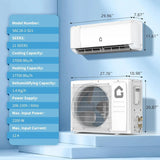 18000 BTU Mini Split Air Conditioner w/ Cooling / Heating Cool Up to 1250 Sq.Ft