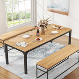 Tribesigns Dining Table for 6-8 People, 200cm Large Narrow Long Rectangular Kitchen Dinner Table