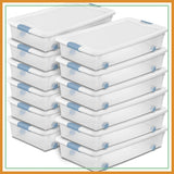 Under Bed Storage Bins with Lids, 56 Quart Clear Plastic Boxes for Bathroom