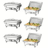 Chafing Dish Buffet Set, 2/4/5/6/7/8/9/10 Pack 8QT Full Size Stainless Steel