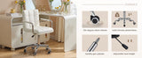 Furmax Mid-Back Office Task Chair Ribbed PU Leather Executive Chair Modern Adjustable