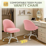 Furniwell Office Chair Armless Cute Desk Chair Modern Adjustable Swivel Vanity Task Computer Chair Home