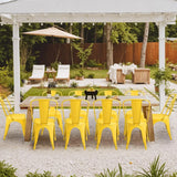 Furmax Metal Dining Chair Indoor-Outdoor Use Stackable Classic Trattoria Chair Chic Dining Bistro Cafe