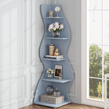 Tribesigns Corner Shelf, Modern 5-Tier Wall Corner Bookshelf, Stylish