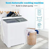 Portable washing machine for apartment and RV use, grey plastic twin tub with 21 lbs capacityDS