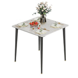 Mid-Century Slate Kitchen Dining Table with Sintered Stone Top and Metal Legs