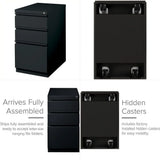 3 Drawers 27.75 Vertical Black Metal Filing Cabinet Lockable PreAssembled Stationary Letter Size