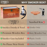 Old Fashioned Smoker Kit - Whiskey Smoker Kit with Smoking Gun Cocktail Smoke Box Food Tray and Wood Chips Apple and Cherry - B