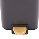Elegant Black Gold 12L Step Trash Can with Secure Lid and Touch-Free Foot Pedal