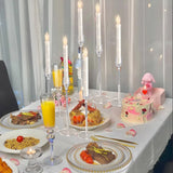 18PCs Candlestick Holder Clear Taper Candle Holders Set for Events Party