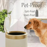 Bathroom Trash Can with Lid - Decorative Trash Bin Faux Plant - Small Bathroom Garbage Can