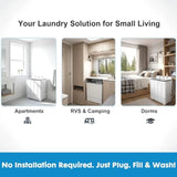 Portable washing machine for dorms and apartments: grey semi-automatic twin tub, 14lbs total capacity